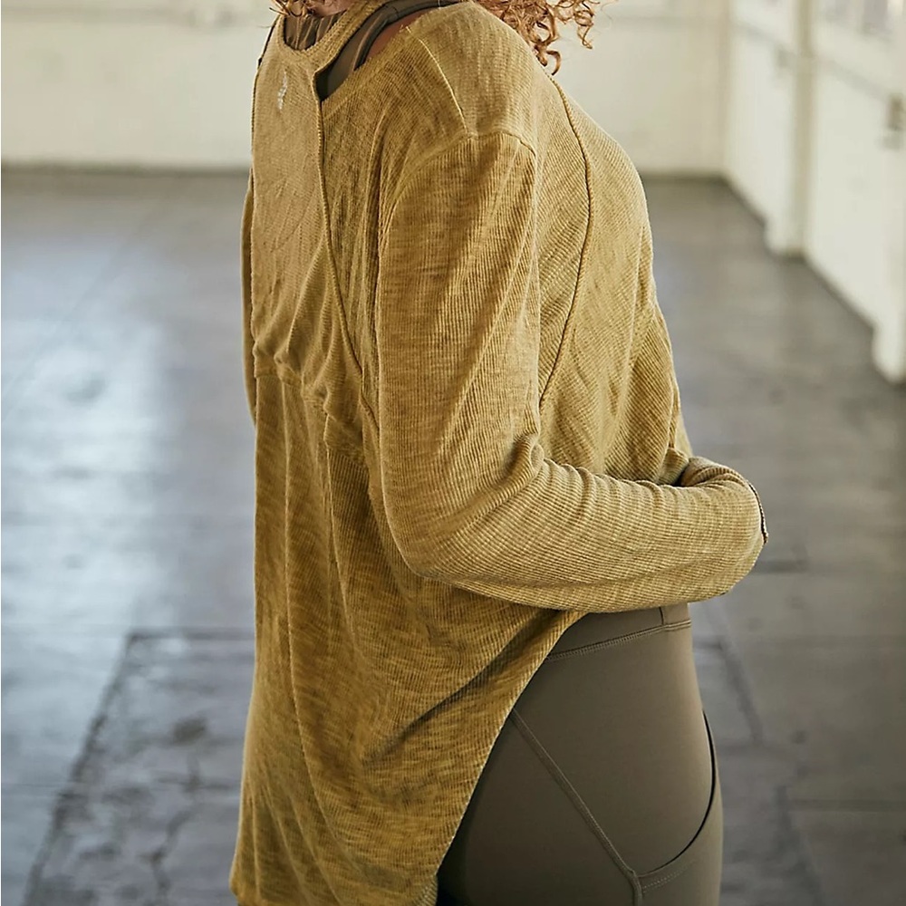 Free People Olive Long Sleeve Top